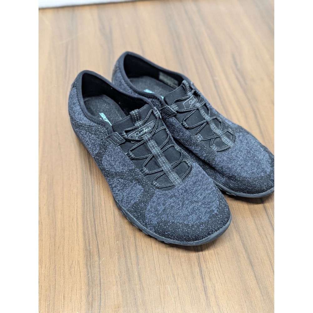 Skechers Relaxed Fit Memory Foam Bungee Sneakers Black 23855 Womens 8.5